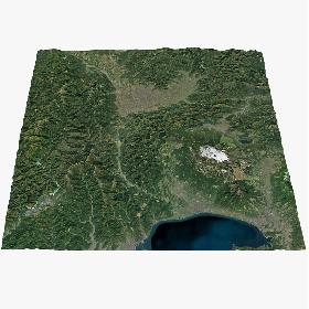 3D Mount Fuji Area Real Color model